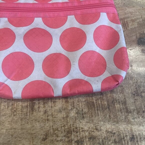 Thirty One 31 Mod Dot Crossbody Bag Pink Coral Nylon Small Adjustable Strap - Picture 3 of 10